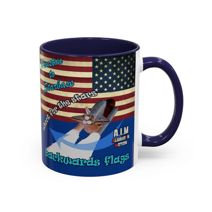 shoot for the stars - Accent Mug (dark blue)