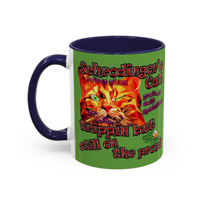 schrodinger's cat - Accent Mug (green)