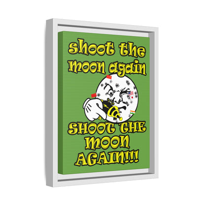 shoot the moon again - framed canvas art (green)