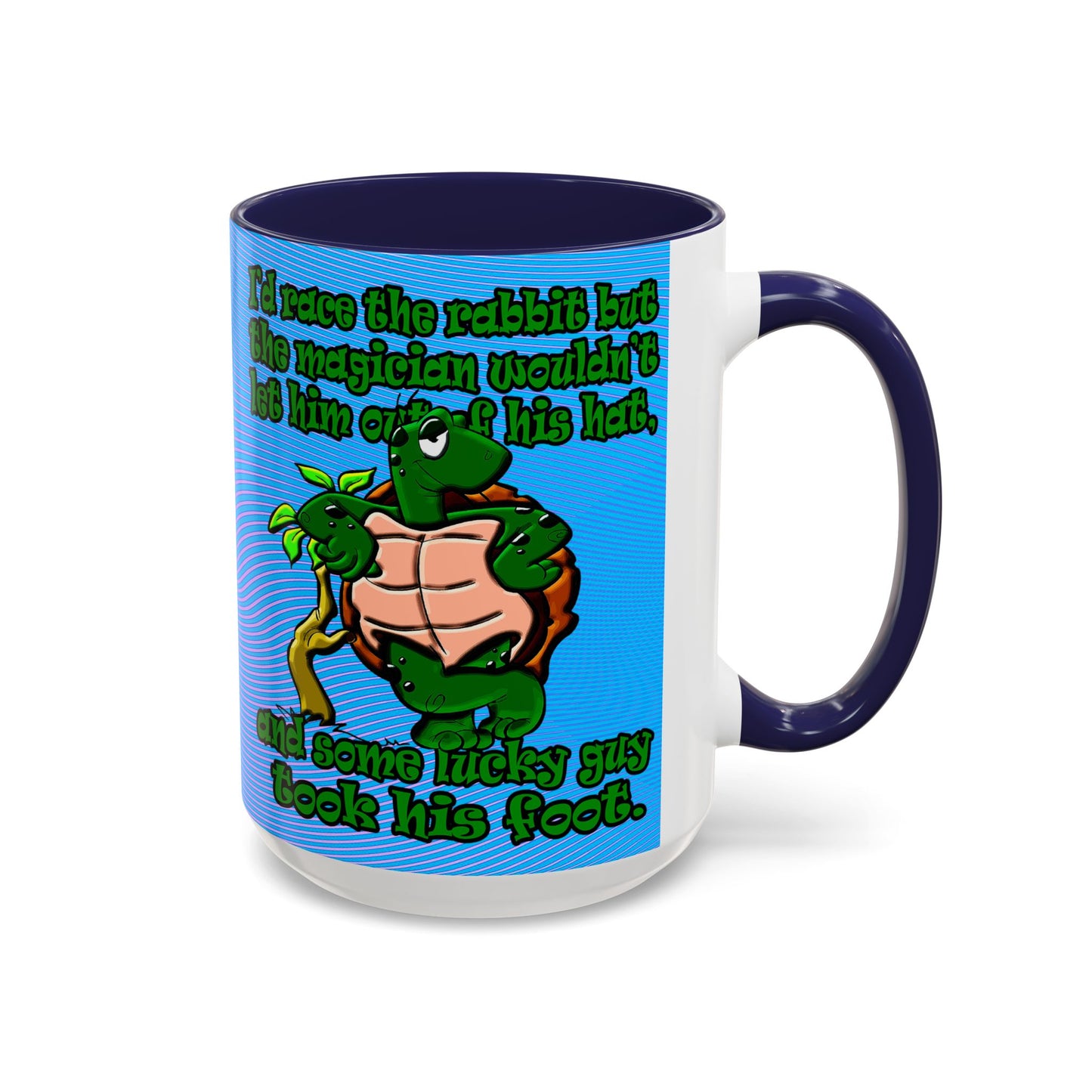 turtle race - Accent Mug (light blue-purple wave)
