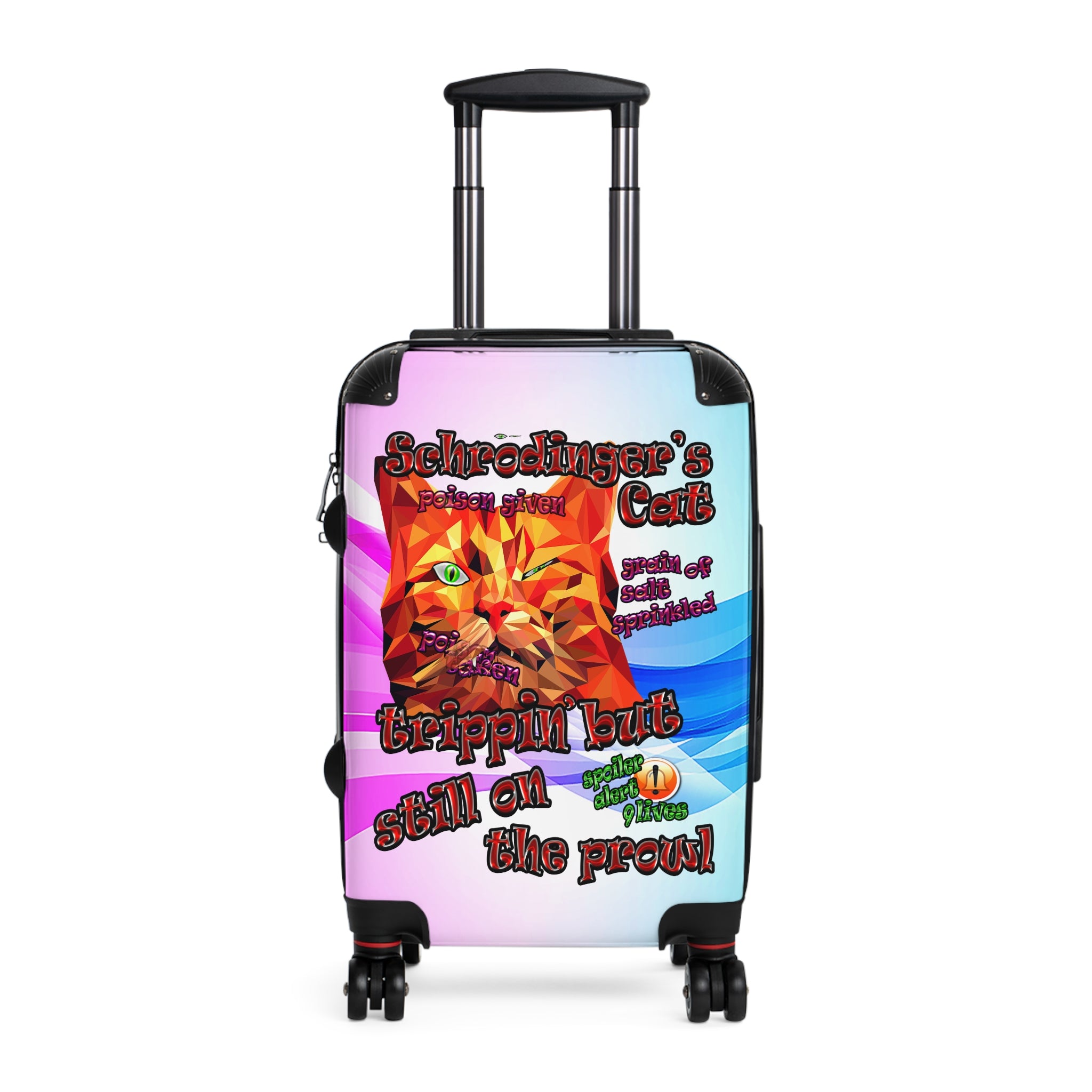 schrodinger's cat - suitcase (light blue-pink wave)