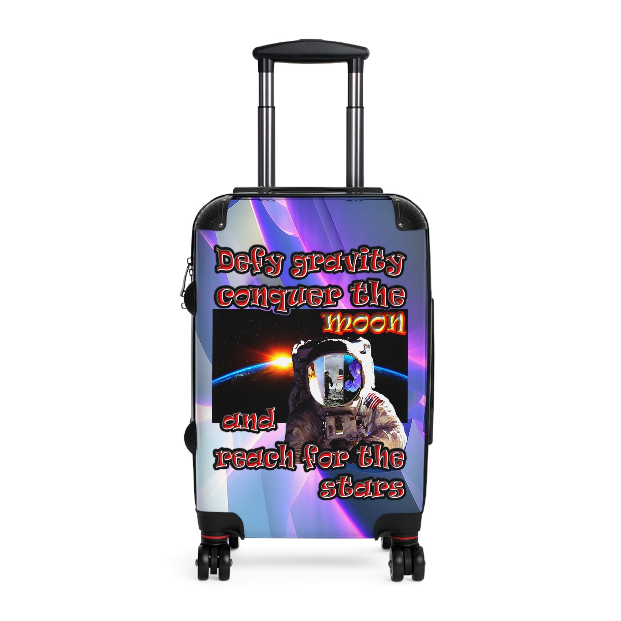 defy conquer reach - suitcase (grey-pink wave)