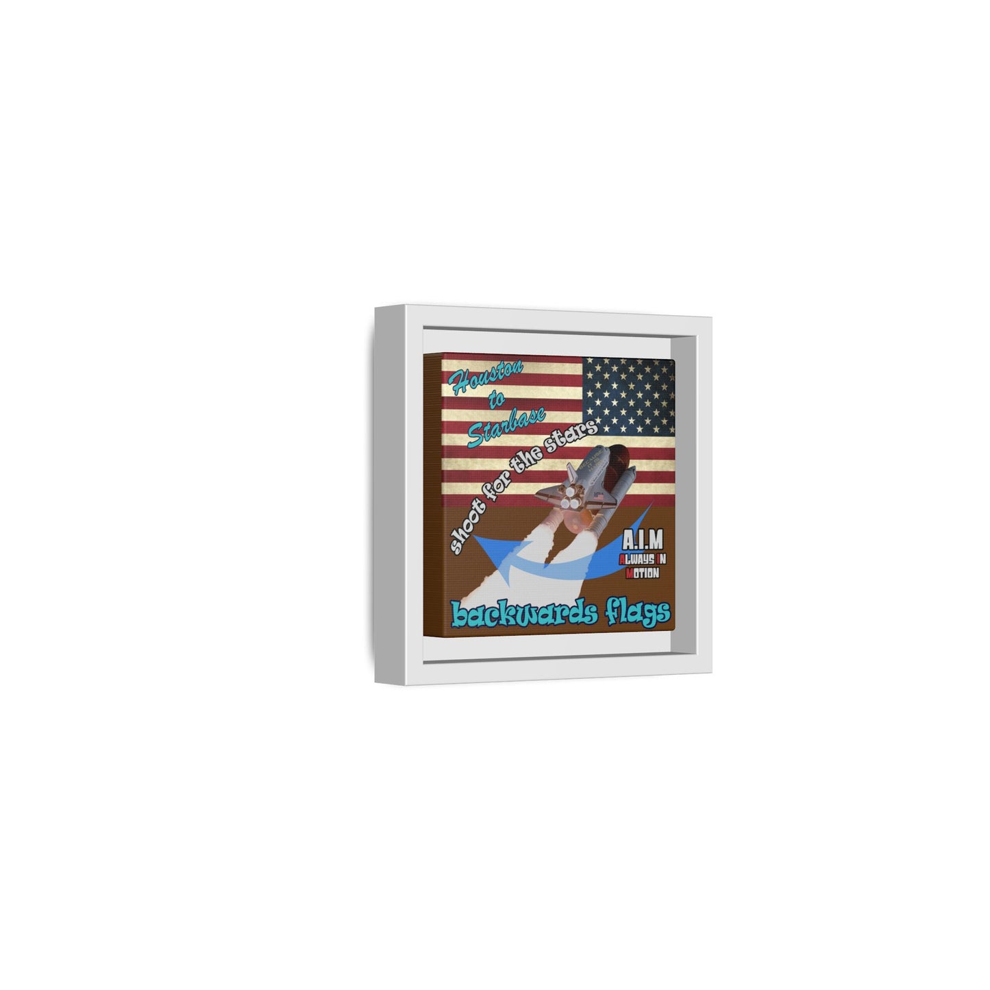 shoot for the stars - framed canvas art (brown)