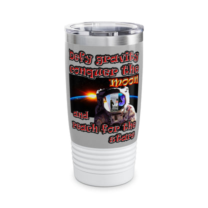 defy conquer reach - Ringneck Tumbler, 20oz (light grey)