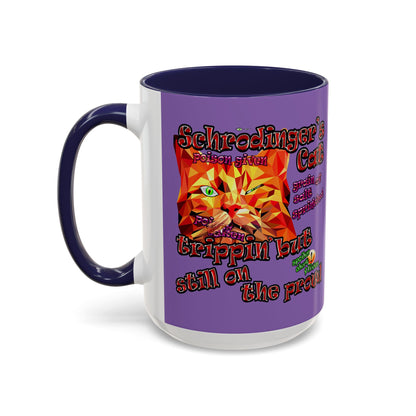 schrodinger's cat - Accent Mug (light purple)