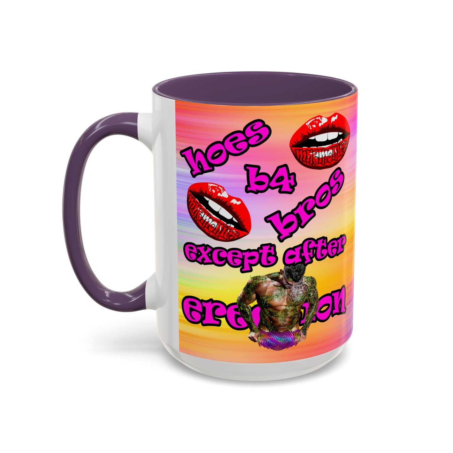 hoes b4 bros - Accent Mug (color blur)