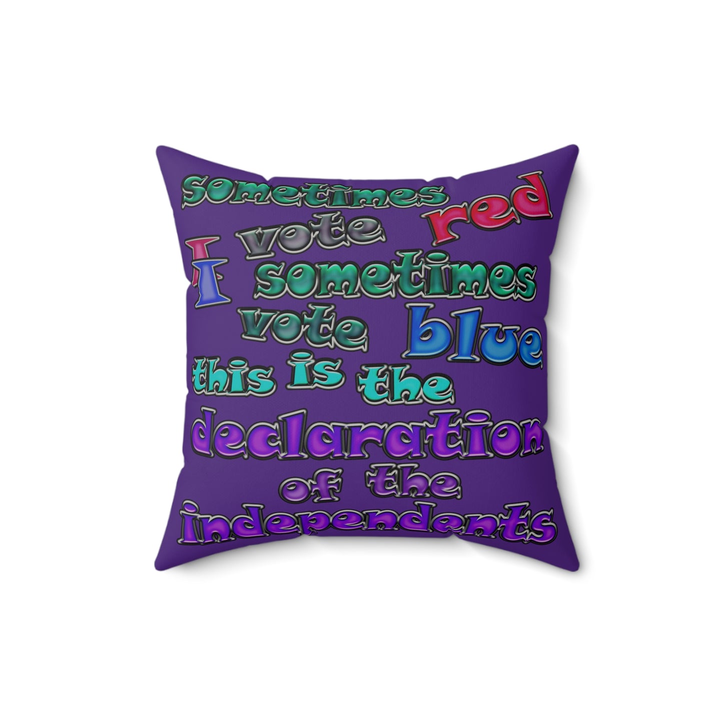 declaration of the independents - Faux Suede Square Pillow - (purple)