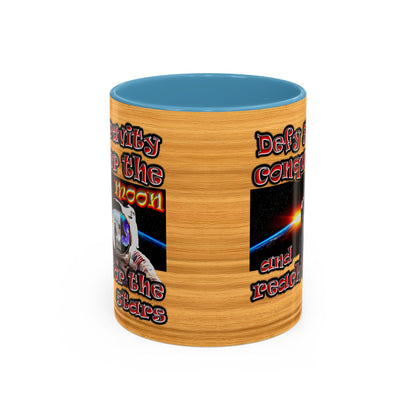 defy conquer reach - Accent Mug (butterscotch wood finish)