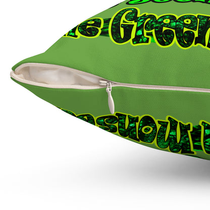 christmas spirits of boston - Spun Polyester Square Pillow - (green)