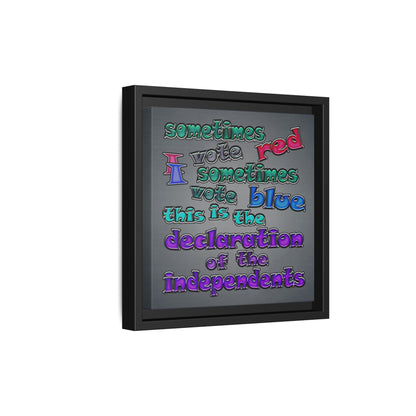declaration of the independents - framed canvas art (grey-light grey)