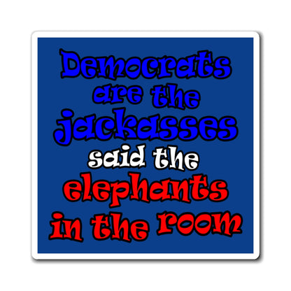 donkeys and elephants - Magnets - (dark blue)