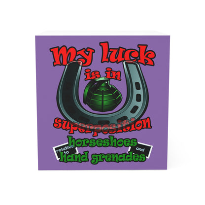 my luck - note cube (light purple)