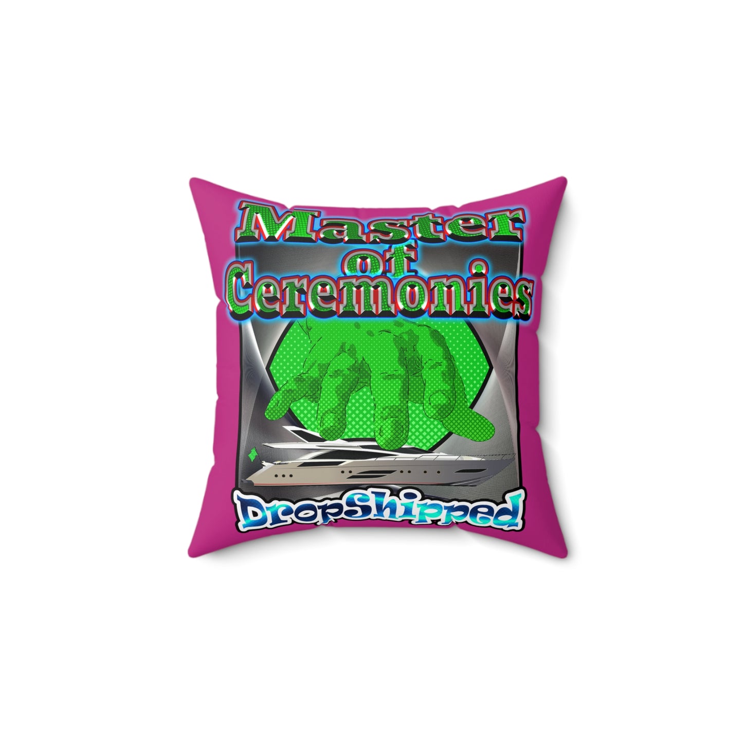 logo - Faux Suede Square Pillow - (pink)