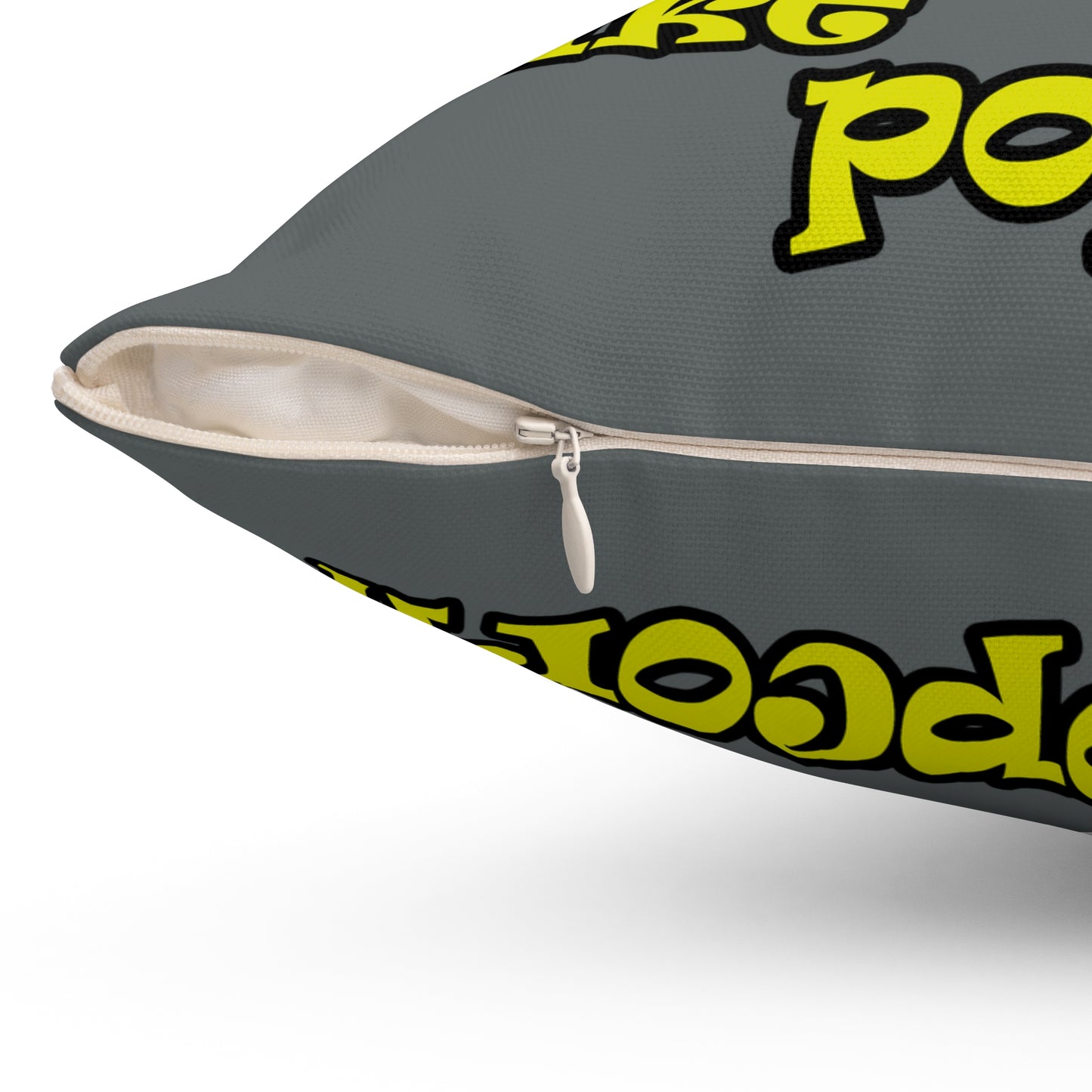 popping like popcorn - Spun Polyester Square Pillow - (dark grey)