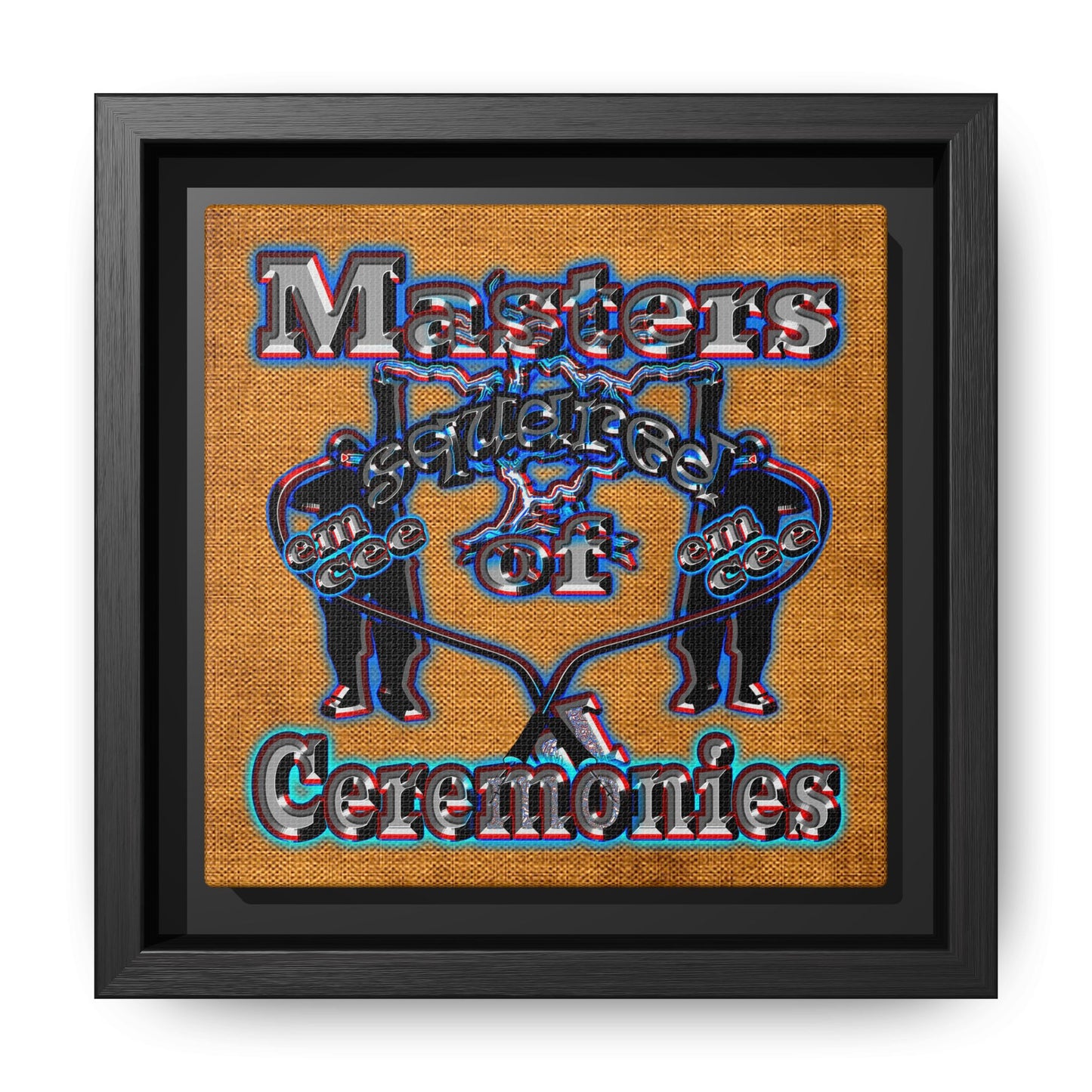 em cee squared - framed canvas art (brown papyrus)