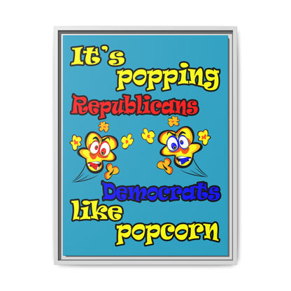 popping like popcorn - framed canvas art (turquoise)