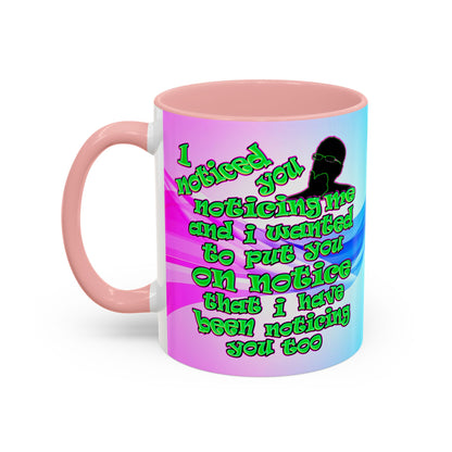 noticed you noticing - Accent Mug (light blue-pink wave)