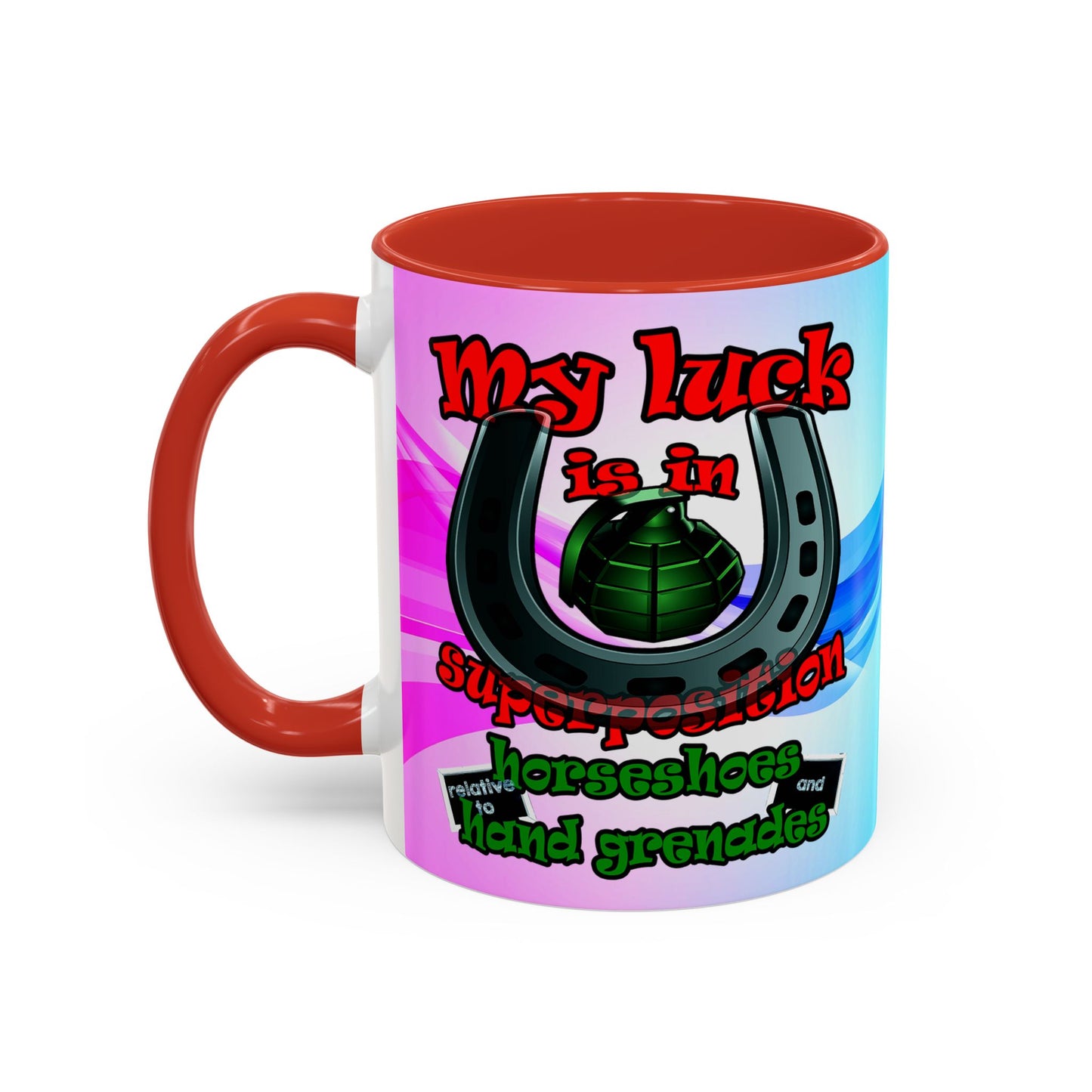 my luck - Accent Mug (light blue-pink wave)
