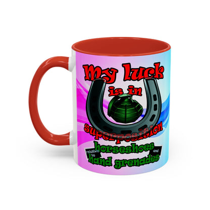 my luck - Accent Mug (light blue-pink wave)