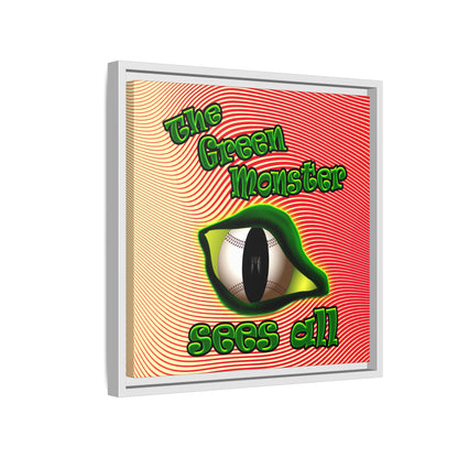 green monster - framed canvas art (yellow-orange wave)