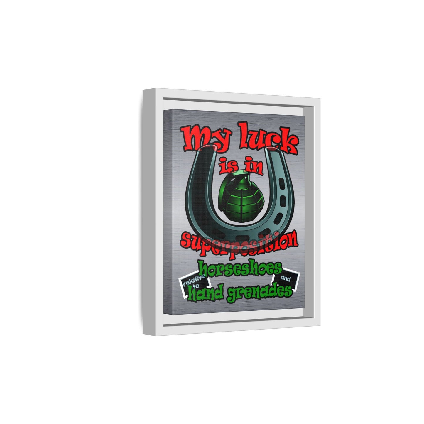 my luck - framed canvas art (brushed nickel)