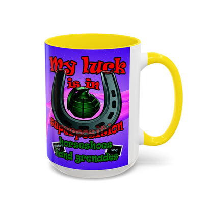 my luck - Accent Mug (purple-pink wave)