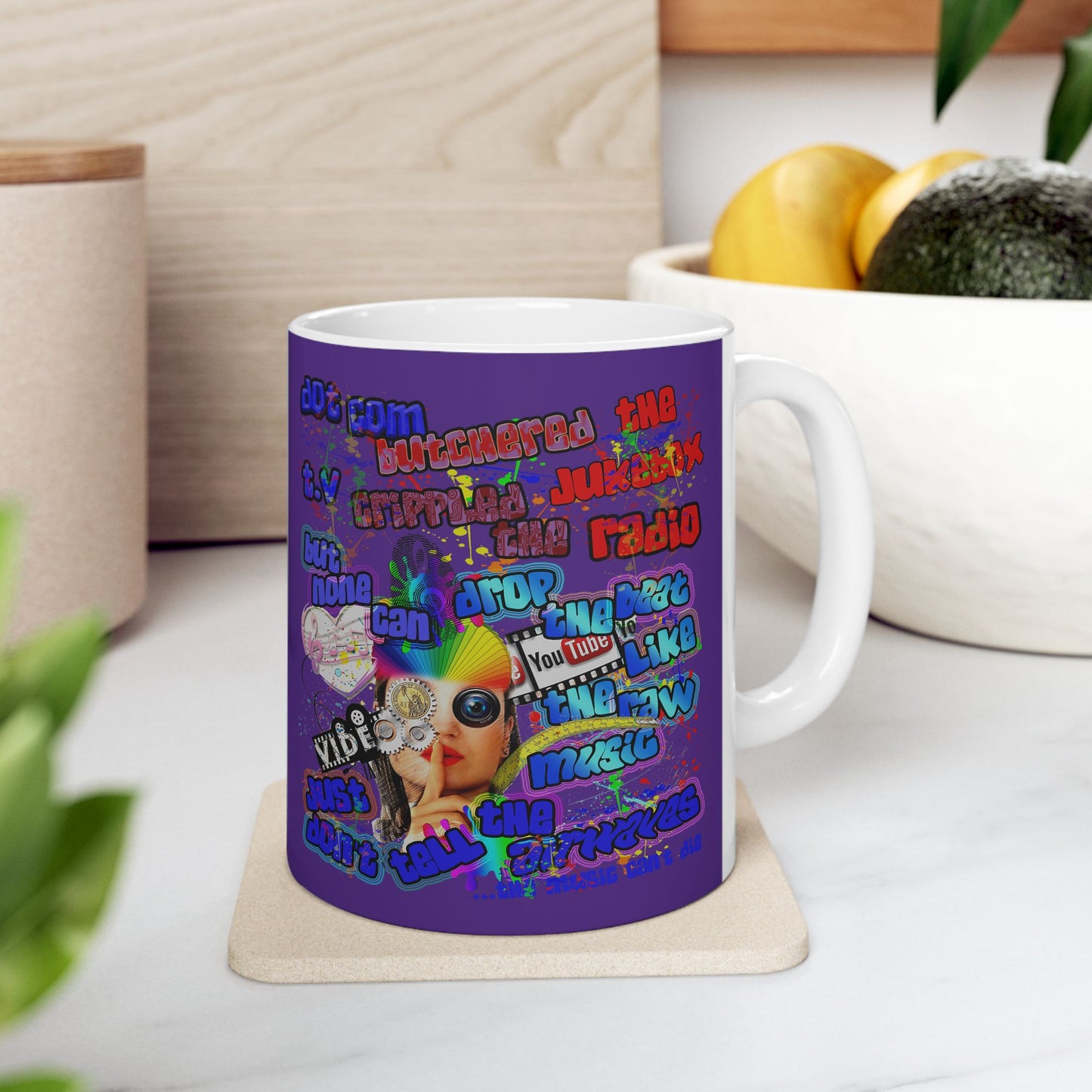 drop the beat - White Mug (purple)