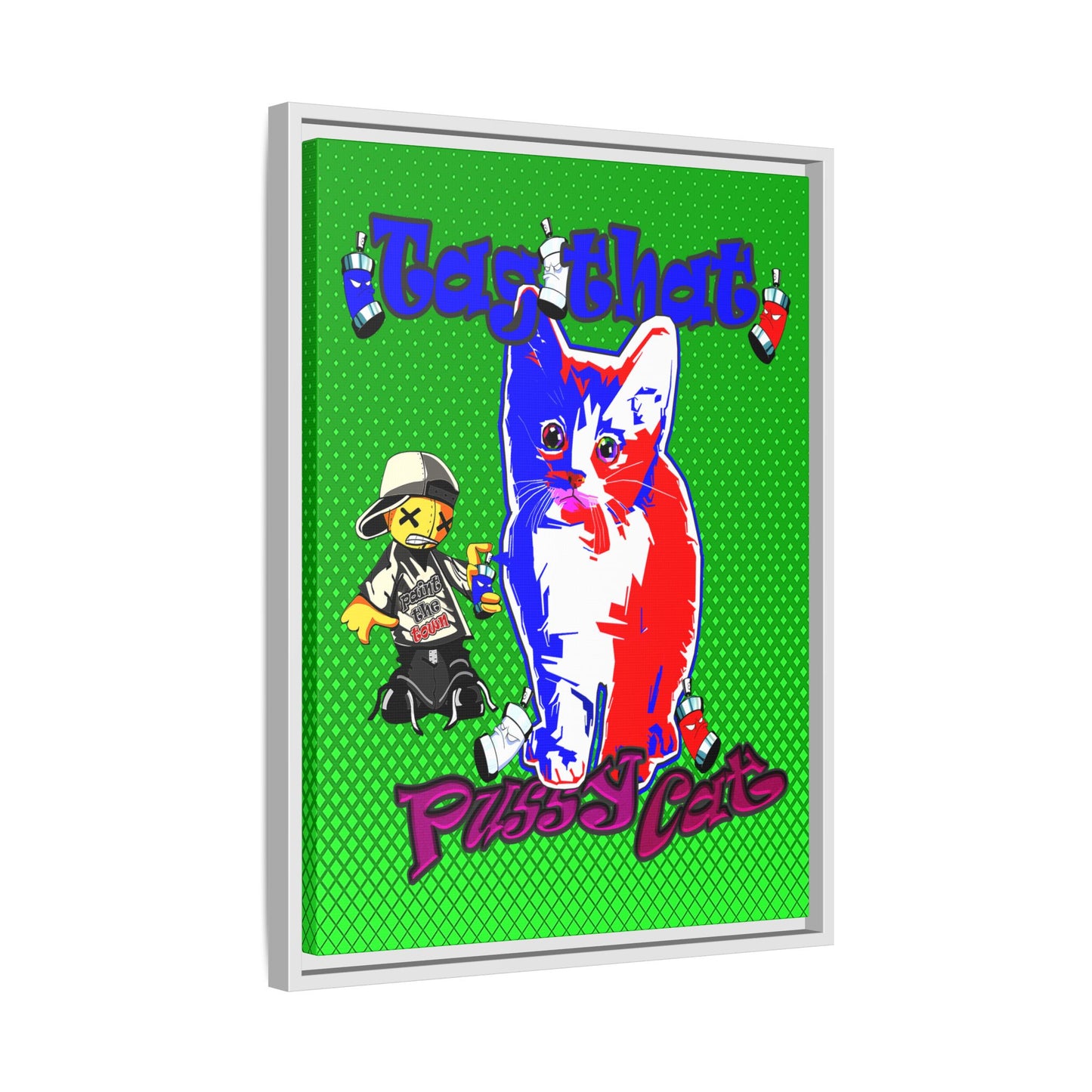 tag that - framed canvas art (logo green)