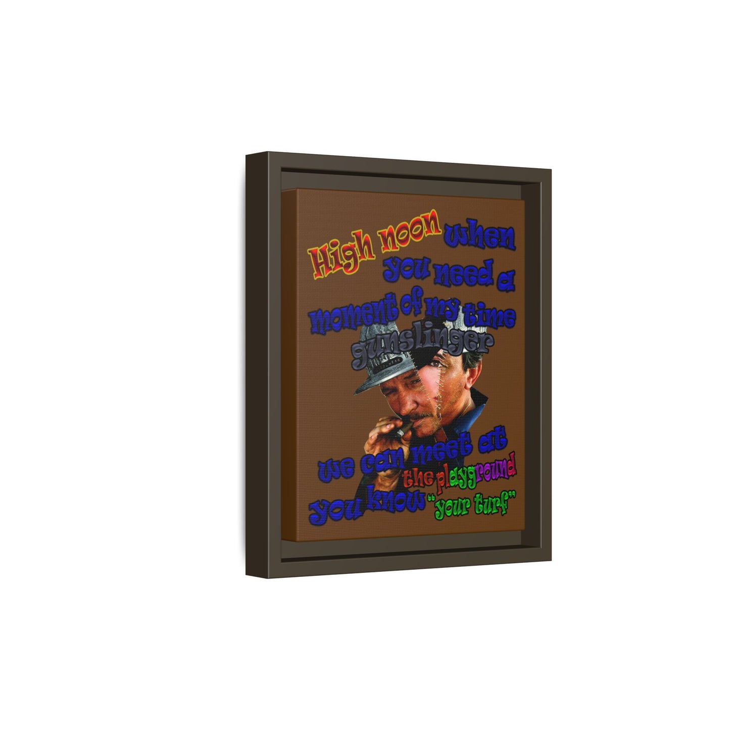 high noon - framed canvas art (brown)