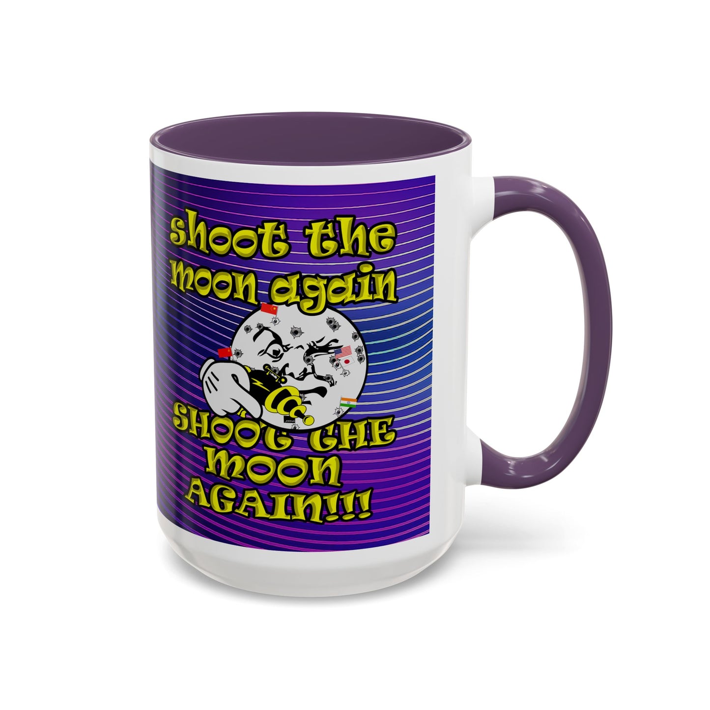 shoot the moon again - Accent Mug (purple wave)