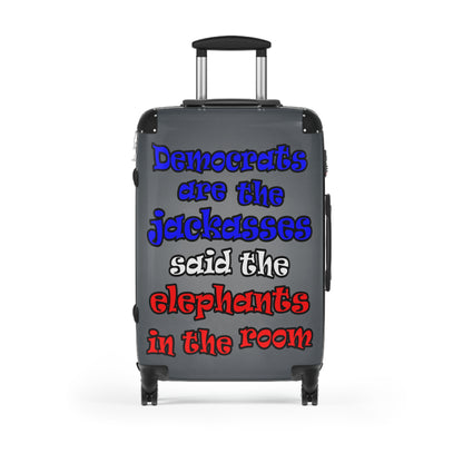 donkeys and elephants - Suitcase (grey-light grey)