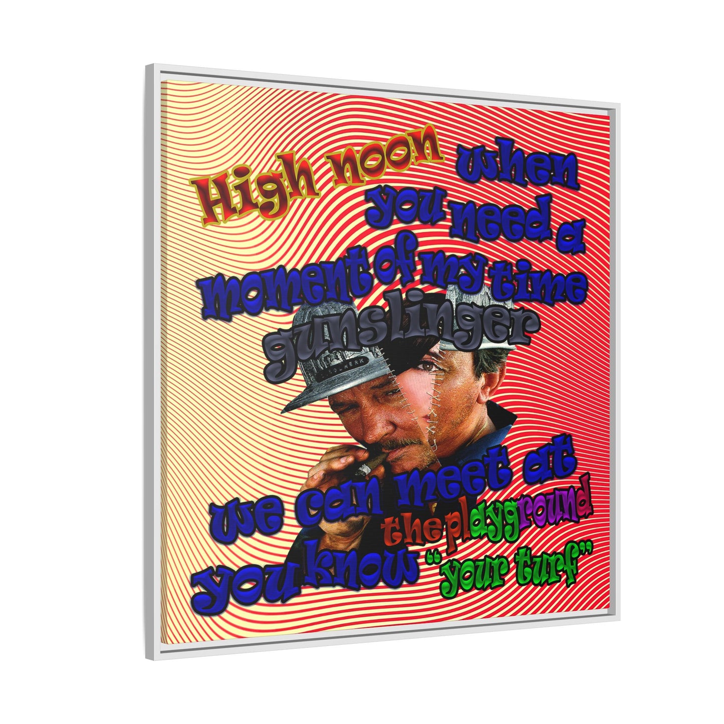 high noon - framed canvas art (yellow-orange wave)