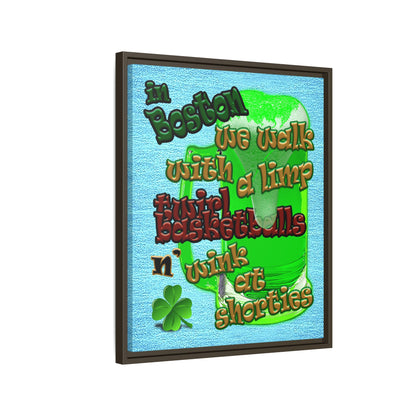 celtics logo - framed canvas art (faded blue)