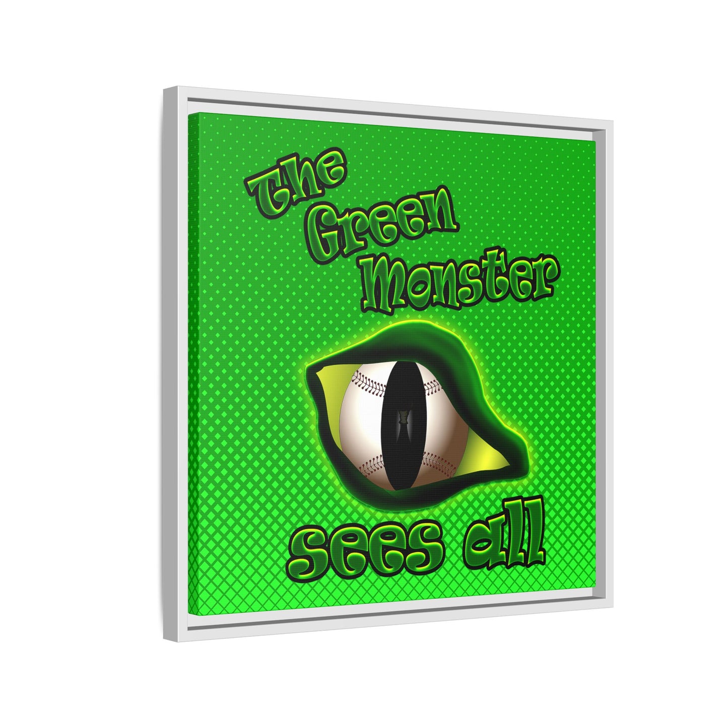 green monster - framed canvas art (logo green)