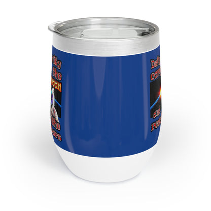 defy conquer reach - Chill Wine Tumbler (dark blue)