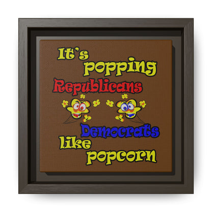 popping like popcorn - framed canvas art (brown)