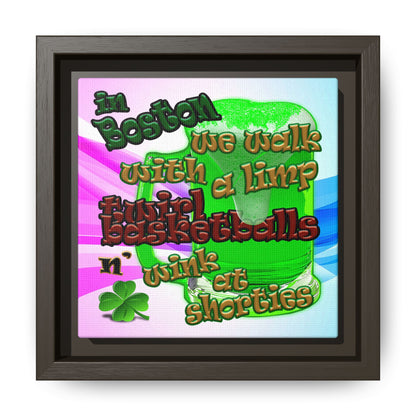 celtics logo - framed canvas art (light blue-pink wave)