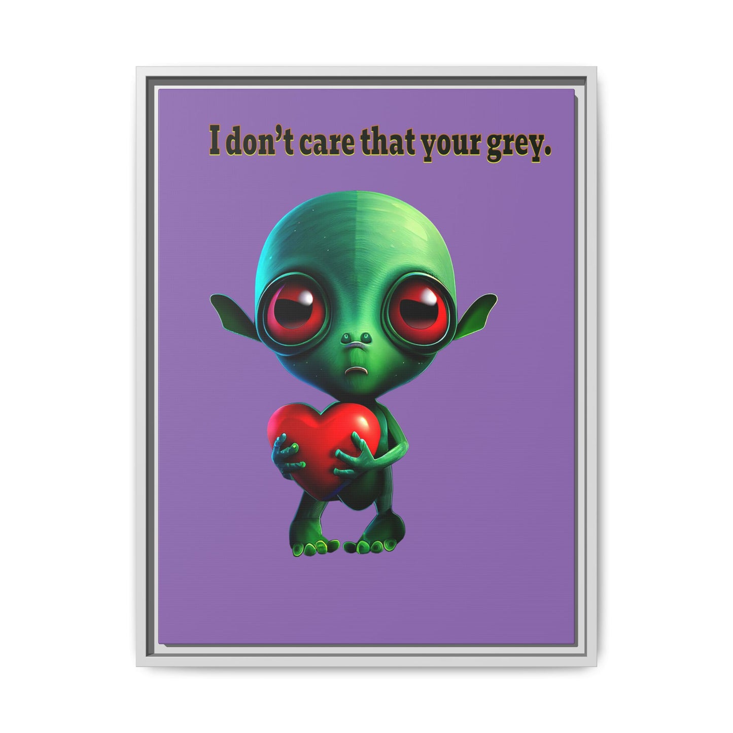 I don't care that your grey - framed canvas art (light purple)