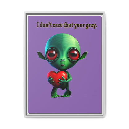I don't care that your grey - framed canvas art (light purple)