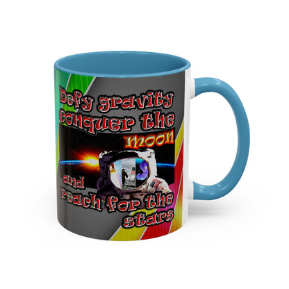 defy conquer reach - Accent Mug (rainbow split)