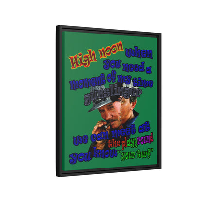 high noon - framed canvas art (dark green)