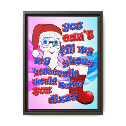 santa's shoes - framed canvas art (light blue-pink wave)