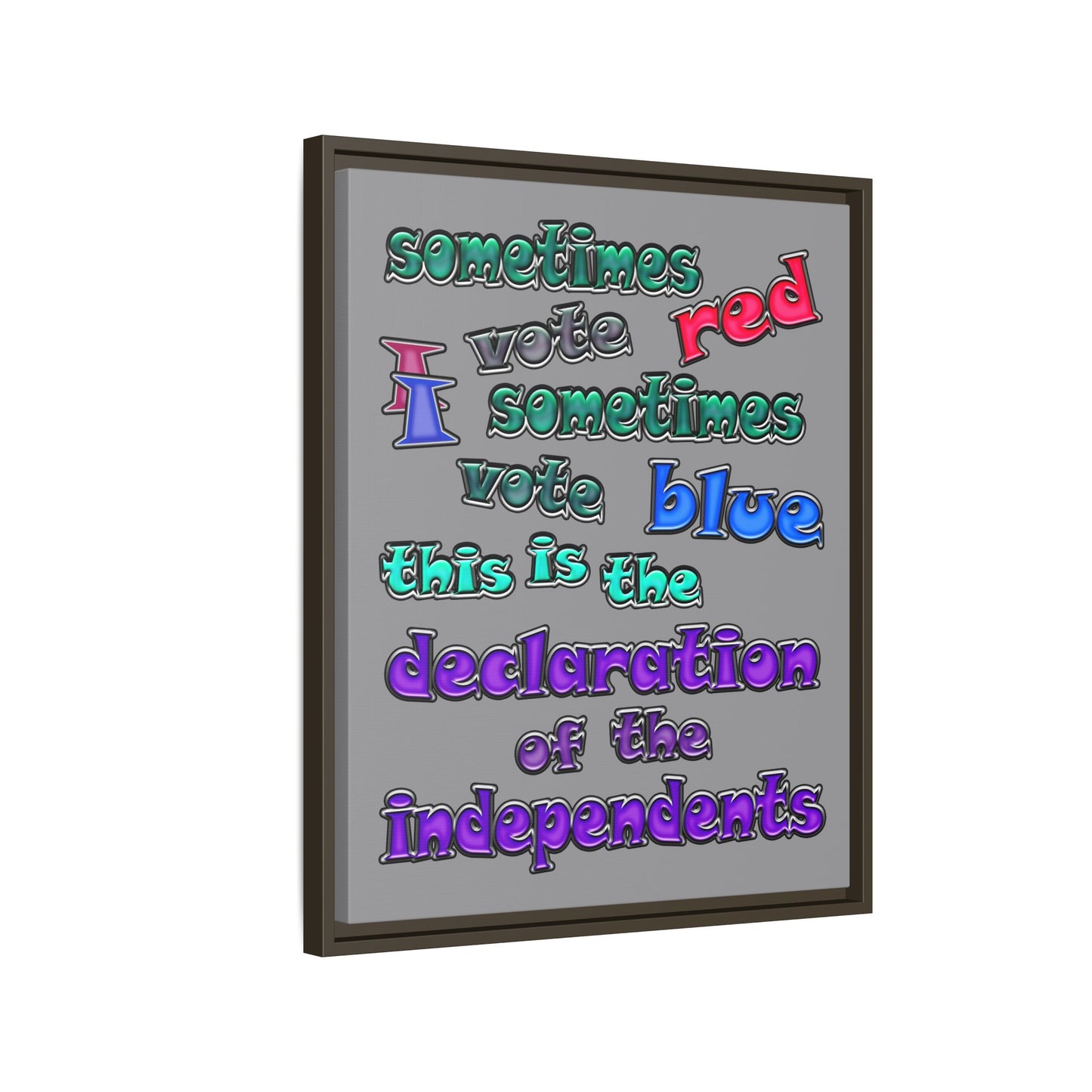 declaration of the independents - framed canvas art (grey)