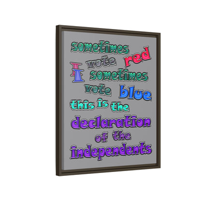declaration of the independents - framed canvas art (grey)