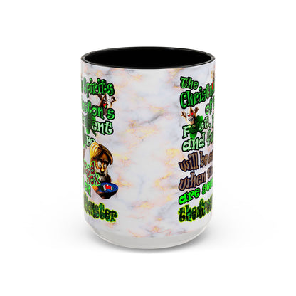 christmas spirits of boston - Accent Mug (white marble)