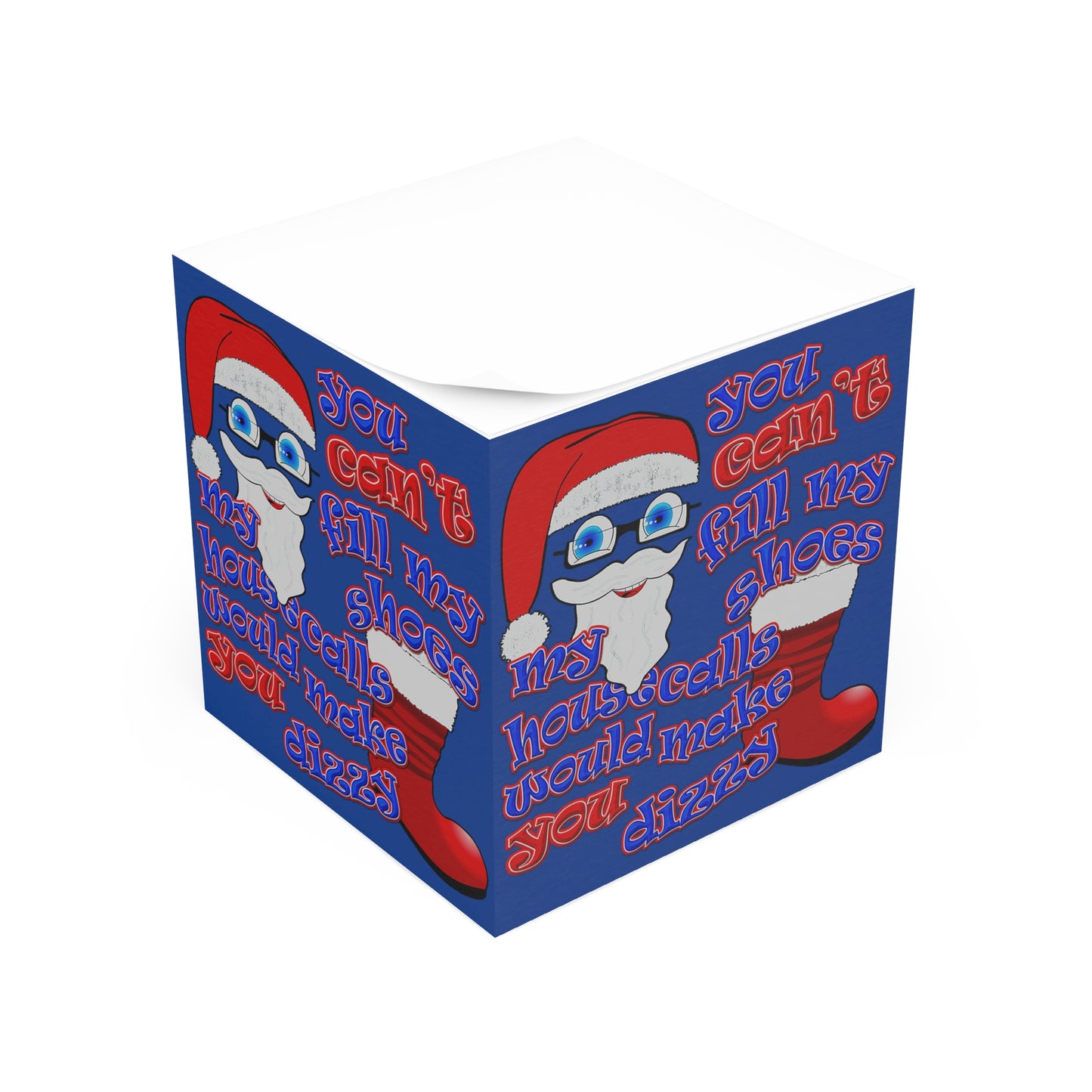 santa's shoes - note cube (dark blue)