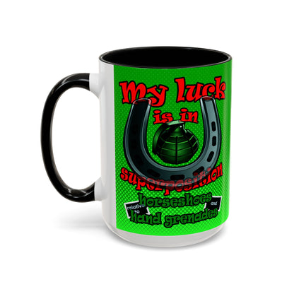 my luck - Accent Mug (logo green)