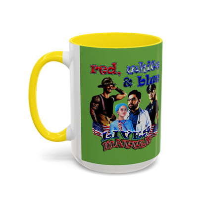 rw&b lives matter - Accent Mug (green)
