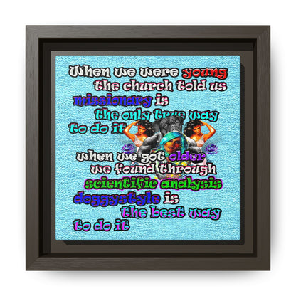 doggystyle - framed canvas art (faded blue)