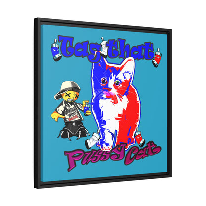 tag that - framed canvas art (turquoise)